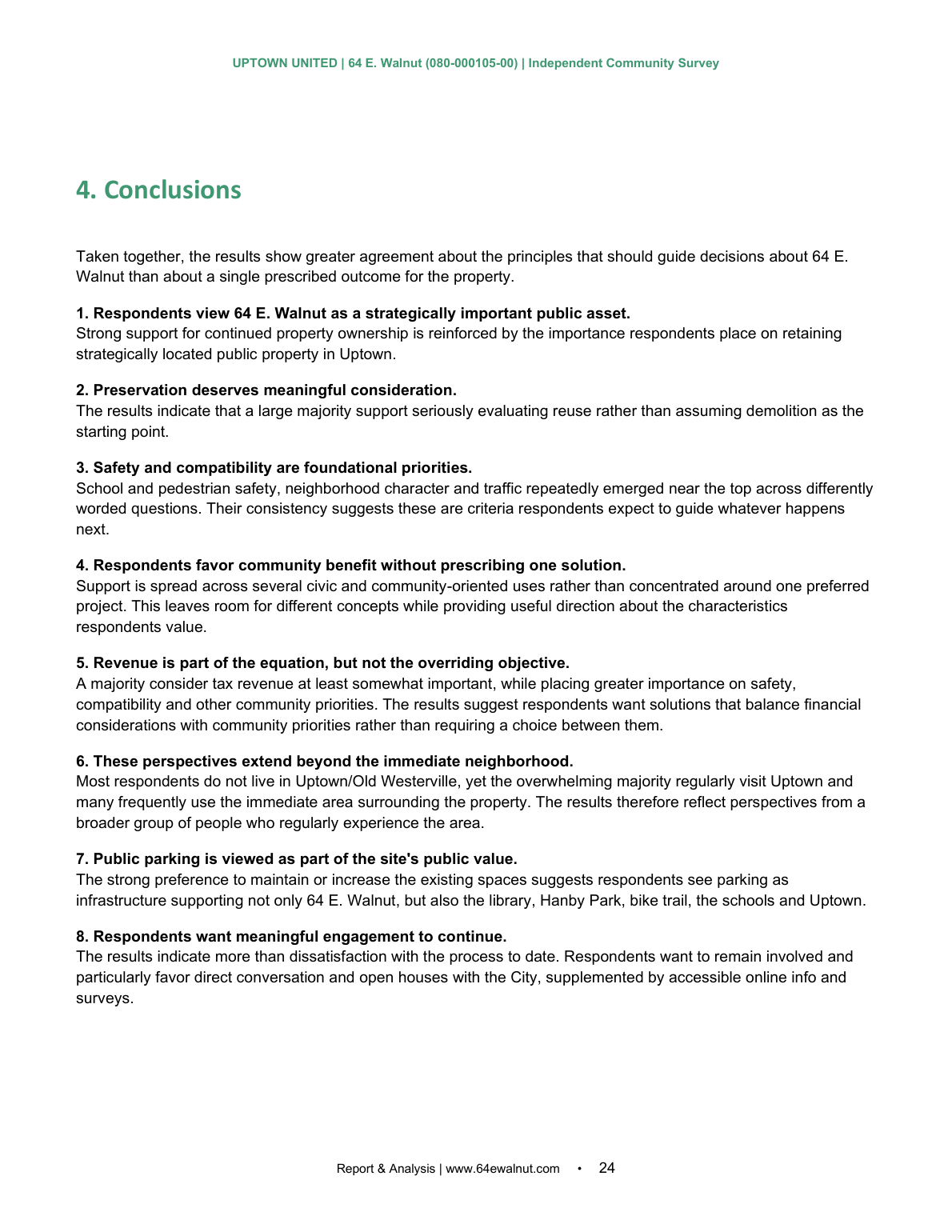 Independent Community Survey page 24